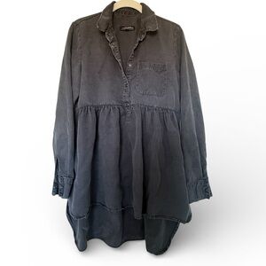Zara Charcoal Tunic Top